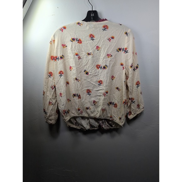 Blue Rain womens top size Small boho‎ Floral deep v neck line stretchy - Picture 8 of 8